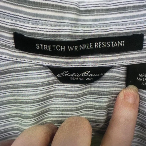 Men's Casual Striped Button-Up Shirt in Gray - Picture 5 of 9